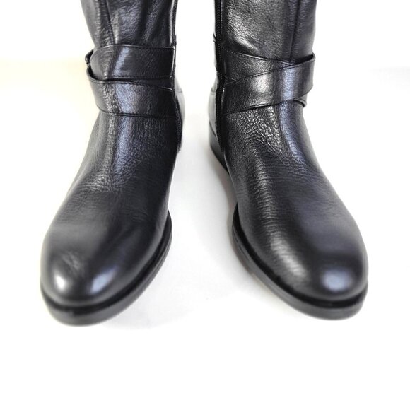 New - Nine West Black Riding Knee High Leather Long Black Boots Womens Size 6 - Picture 6 of 16